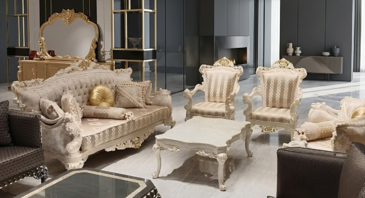 Moderne Wohnzimmer Set Zwei Stilvollen Set 3 Sitzer Sofas Designer Sessel