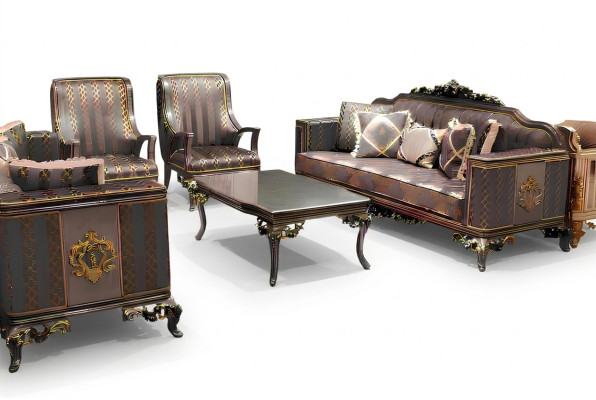 Luxuriöse 3 Tlg Sofagarnitur Set Sofa 3 Sitzer Relax 2x Sessel Deluxe 