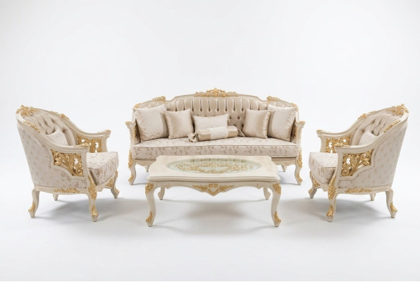 Stilvolle Wohnzimmer Möbel Sofagarnitur Set Wohnzimmer Sofa 2x Sessel