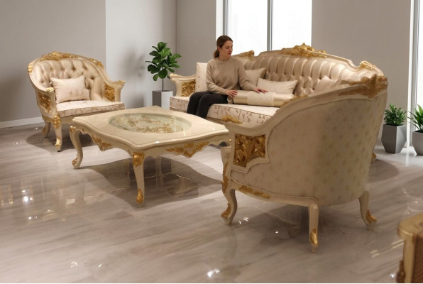 Premium Wohnzimmer Sofa Luxuriöse Sessel modernen Sessel Sofagarnitur Neu