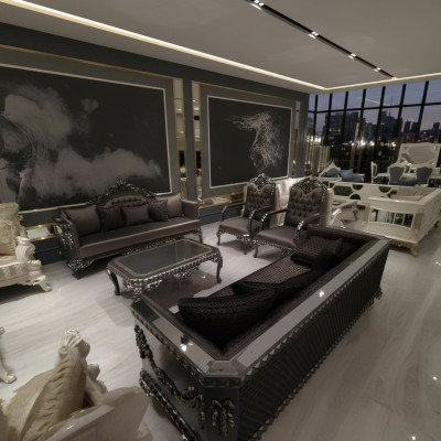 Prestigeträchtige 3+3+1 Wohnzimmer Garnitur Wohnzimmer set zwei Sofas und sessel