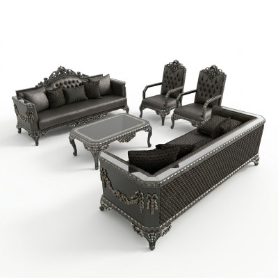Prestigeträchtige 3+3+1 Wohnzimmer Garnitur Wohnzimmer set zwei Sofas und sessel