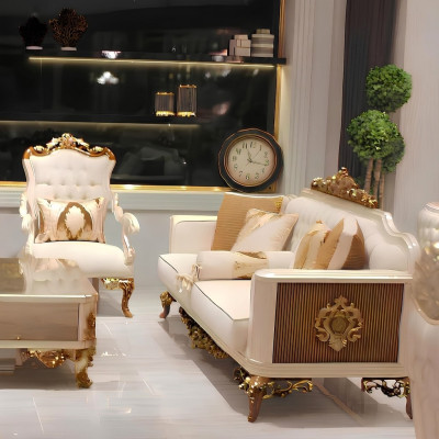 Exquisite Wohnzimmer Sofagarnitur Sofa 2x Sessel set Luxus Garnitur