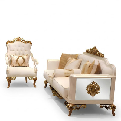 Premium Wohnzimmer Set Möbel set 2x Sofa 3 Sitzer Moderner Wohnzimmer neu