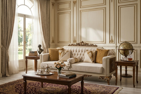 Luxus 3 Sitzer Sofa Wohnzimmer Möbel Elegant Sofa 3 Sitzer Textil Beige