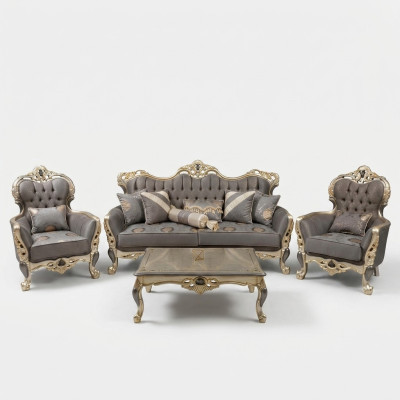 Exklusives Sofagarnitur set 3+3+1 3tlg 2x Sofa Sessel Relax Luxuriöses set