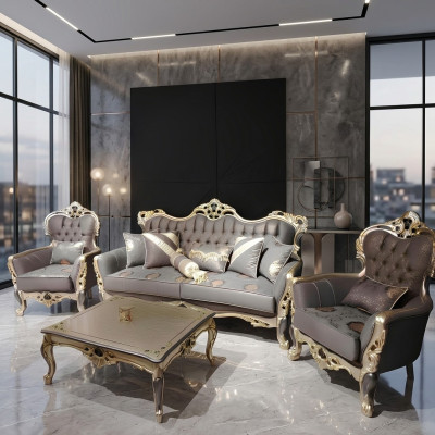 Stilvolles Chesterfield Wohnzimmer set Sofagarnitur 3+1+1 sitzer Couch