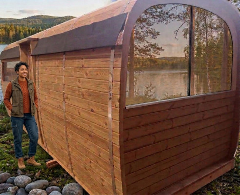 Holzsauna Außensauna Holz Kiefernholz Saunahaus Sauna Häuschen Haus