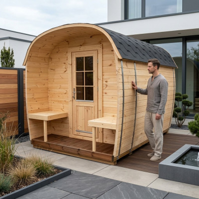 Sauna Holz Trockensauna Garten Holzsauna Outdoor Saunas 300x230x270