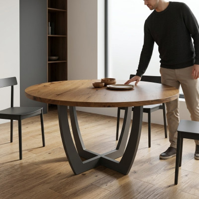 Rund Esstisch Holz runden Küchentisch Esstische Stil modern braun 140cm
