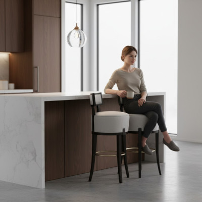 Stuhl Esszimmerstühle Küchenstuhl Wohnzimmer - Grau Schwarz Stuhl Stühle