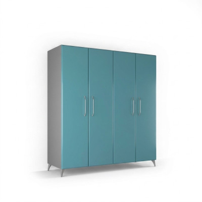 Kleiderschrank Schlafzimmer Holz Schrank Modern Kleiderschränke blau