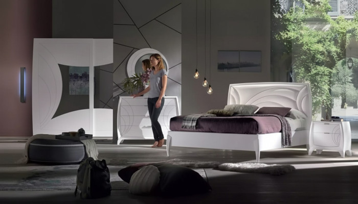 Schlafzimmer Set Bett 2x Nachttisch Kleiderschrank 6tlg Design Luxus