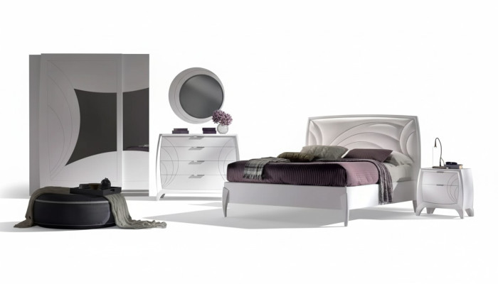 Schlafzimmer Set Bett 2x Nachttisch Kleiderschrank 6tlg Design Luxus