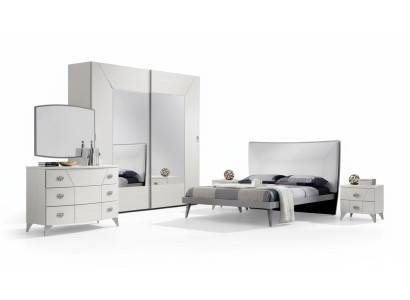Schlafzimmer Set Bett 2x Nachttische Kommode 6tlg.Design Luxus