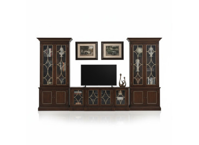 TV-Ständer 2x Vitrine Moderne Wohnwand Wohnzimmer Set  Modern 3tlg