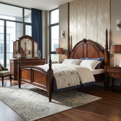 Schlafzimmer Bett Klassisch Neu stilvolles im Modernen braun Holz Luxus
