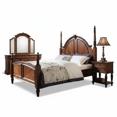 Schlafzimmer Bett Klassisch Neu stilvolles im Modernen braun Holz Luxus