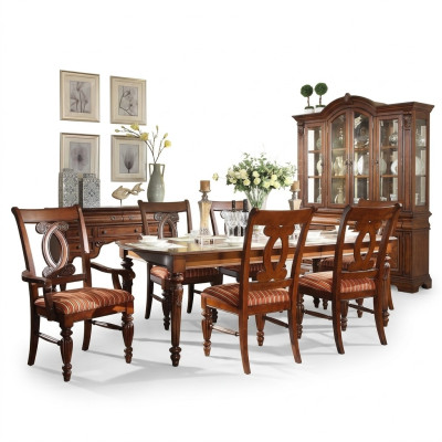 Esszimmer Esstisch 4x Stuhl 2x Stuhl Garnitur Set 7tlg Luxus Holz Möbel