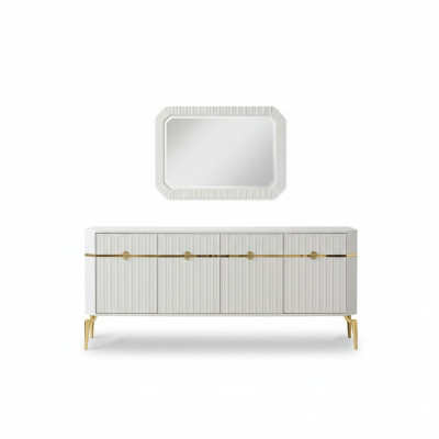 Sideboard Spiegel Design Möbel Konsole Holz Wohnzimmer Designer