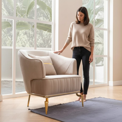 Wohnzimmer Sessel Möbel Drehsessel 1 Sitzer Moderne rot Design Textil