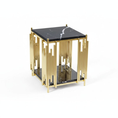 Beistelltisch Wohnzimmer Möbel Material schwarz Edelstahl Design