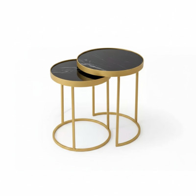 Beistelltisch gold Wohnzimmer Möbel Material Edelstahl Design neu