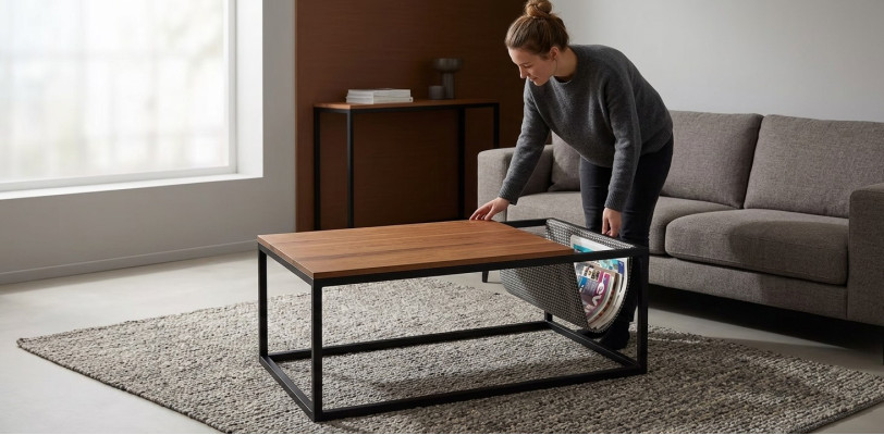 Wohnzimmer Couchtisch braun Möbel Tisch Luxus neu Modern Design Holz