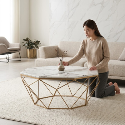 Couchtisch Möbel Tisc hGold Luxus neu Modern Wohnzimmer Design Metall