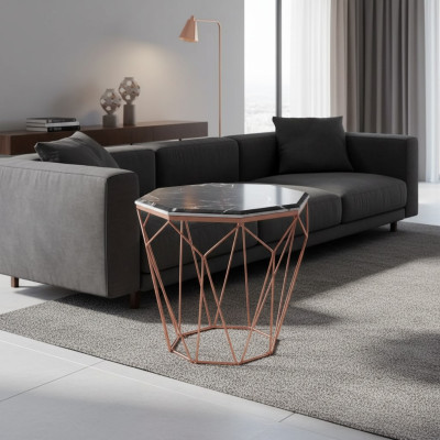 Beistelltisch Wohnzimmer Luxus Möbel Material schwarz Metall Design