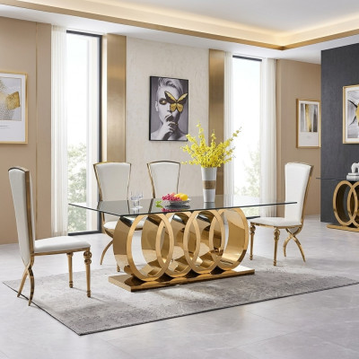 Moderner Esstisch Edelstahltisch Esszimmer Tische Designer Möbel Tische