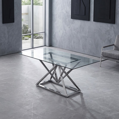 Designer Esszimmer Moderner Glastisch Edelstahltische Edelstahlgestell