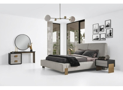 Schlafzimmer Set Bett 2x Nachttische Schminktisch Luxus neu 5tlg