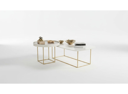 Wohnzimmer Couchtisch Set Designer Rundtisch Halbrunder Edelstahltisch