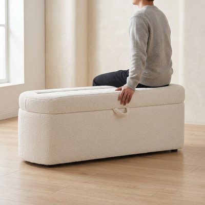 Schlafzimmer Möbel Weiße Bank Designer Sitzbank Polster Staukommode