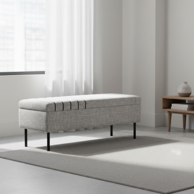 Moderne Graue Schlafzimmer Sitzbank Luxuriöse Bettbank Holzgestell Neu