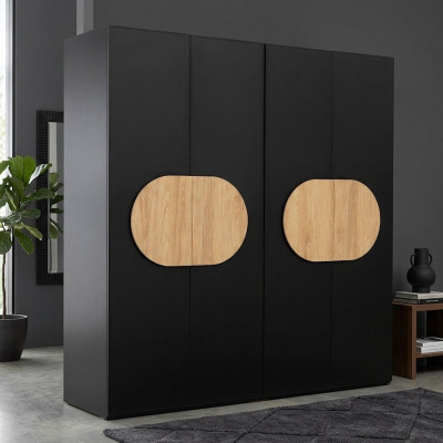 Schwarzer Kleiderschrank Moderne Schlafzimmer Möbel Luxus Holz Schrank