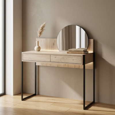 Brauner Schminktisch Spiegel Moderner Kosmetiktisch Luxus Holz Möbel