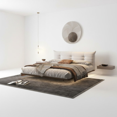 Weißes Schlafzimmer Bett Designer Wandbett LED-Betten Holzgestell Möbel