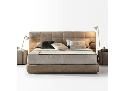 Beiges Doppelbett Schlafzimmer Möbel Moderne Betten Luxus Holzgestell