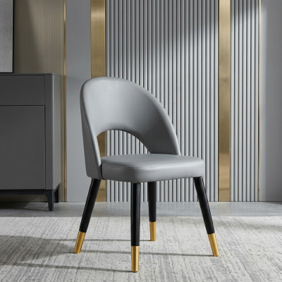 Moderner Grauer Esszimmer Stuhl 1-Sitzer Designer Einsitzer Holzstühle