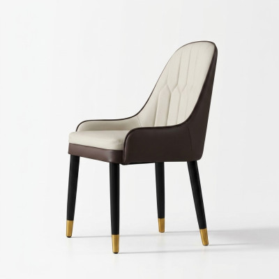 Schwarz-Weißer Esszimmerstuhl Design Kunstlederstühle Moderne Holzstühle