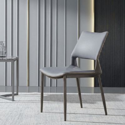 Grauer Esszimmerstuhl Designer 1-Sitzer Luxus Lehnstühle Einsitzer Neu