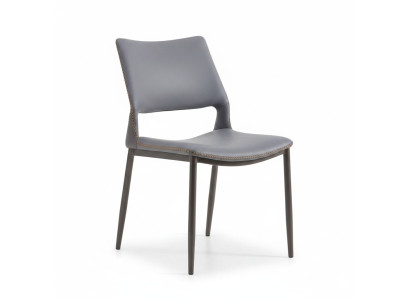 Grauer Esszimmerstuhl Designer 1-Sitzer Luxus Lehnstühle Einsitzer Neu