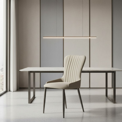 Grauer Polsterstuhl Moderne Esszimmer Sitzmöbel Designer Einsitzer Neu