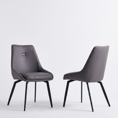 Moderner Grauer Stuhl Esszimmer Holz Metallstühle Designer Lehnstühle