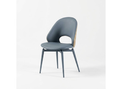 Grauer Einsitzer Designer Esszimmer Polsterstühle Luxus Holz Möbel Neu