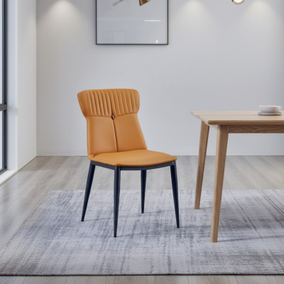 Braune Esszimmerstühle Designer Kunstleder EInsitzer Edle Holzstühle