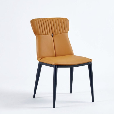 Braune Esszimmerstühle Designer Kunstleder EInsitzer Edle Holzstühle