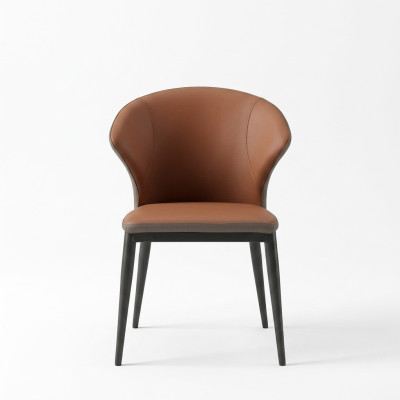 Esszimmer Schwarz-Brauner Stuhl Textil Einsitzer Designer Lehnstühle